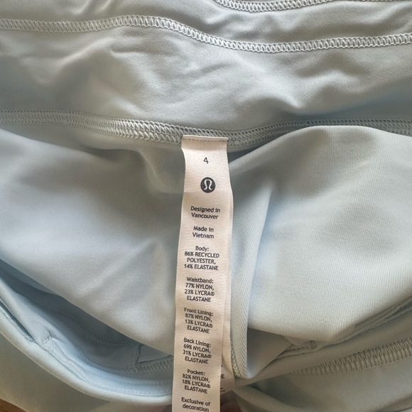 Lululemon Pace Rival Tennis/Golf Skirt - Size 4, Light Blue - Picture 3 of 3